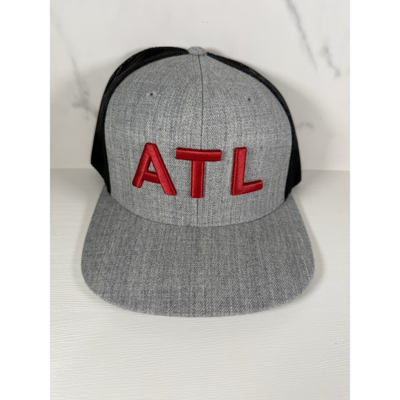 ATL Hat Grey/Black with Red Letters Trucker Style New - Picture 2 of 5